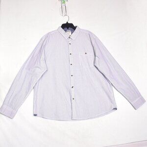Cedar Wood State Button Up Shirt Mens 2XL Blue White Stripe Long Sleeve Casual